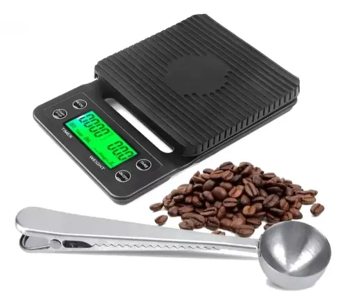Báscula y cuchara para café
